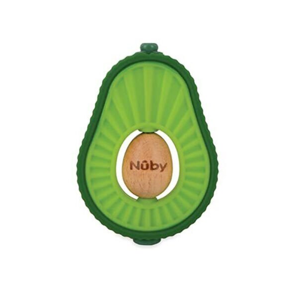 NUBY MORDILLO AVOCADO DE SILICONA Y MADERA