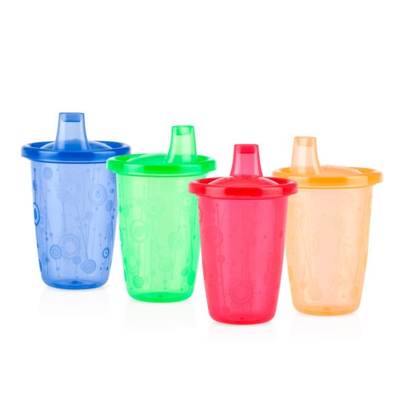 NUBY VASO SIP N´STACK C/TAPA Y BOQUILLA(4 VASOS +TAPAS)